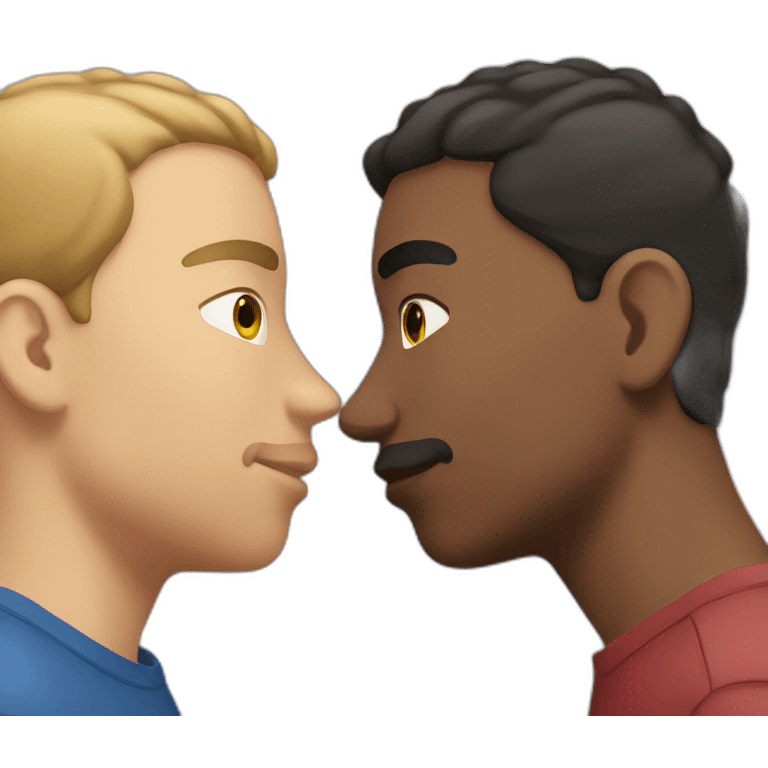 Latino-male-and-caucasian-male-interracial-kissing emoji