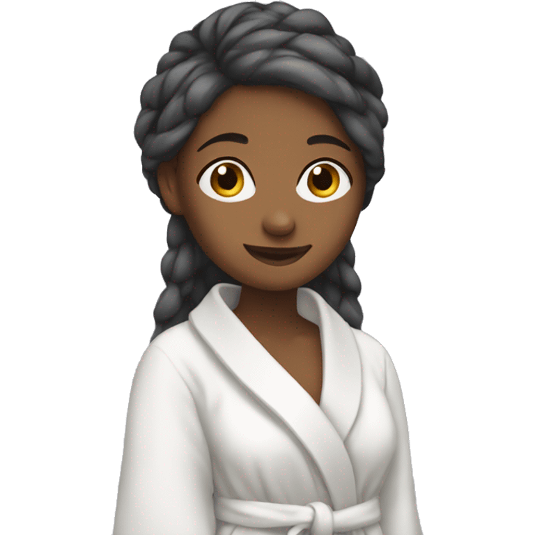 girl wearing bath robe washing her hair emoji