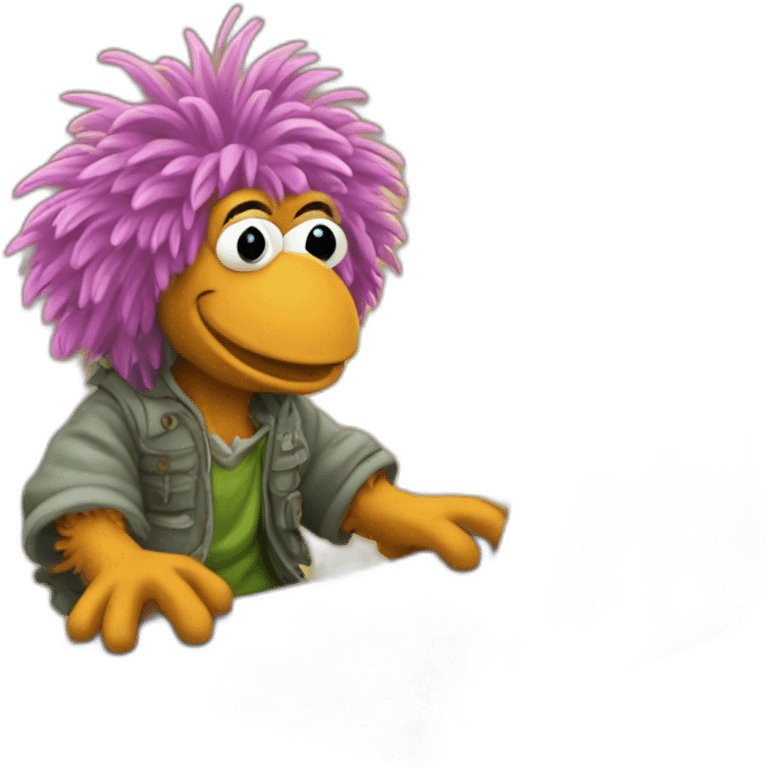 fraggle software engineer typing code on laptop emoji