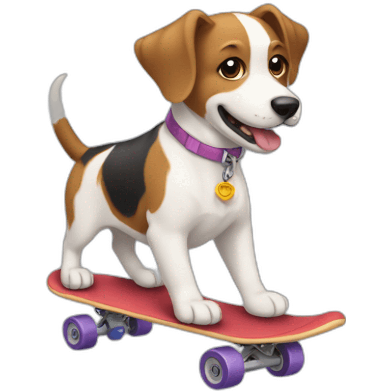 Perro andando en patineta emoji