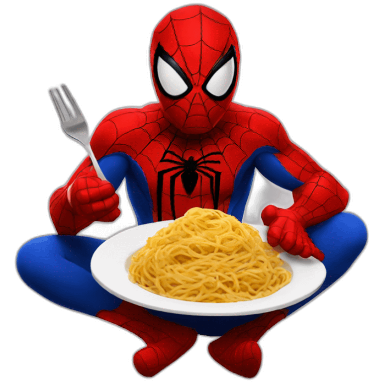 Spiderman eating pasta  emoji