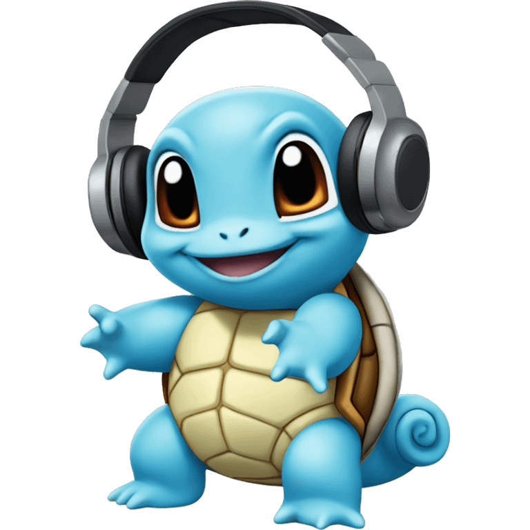 Squirtle listening to music emoji