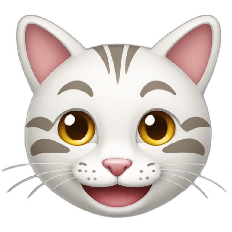 a close up of a Smiling Face - Icon with a big open smile cat character character cartoon emoji