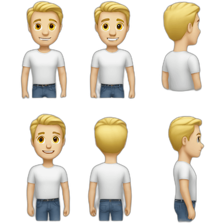 Tall blond white guy who is mixing emoji