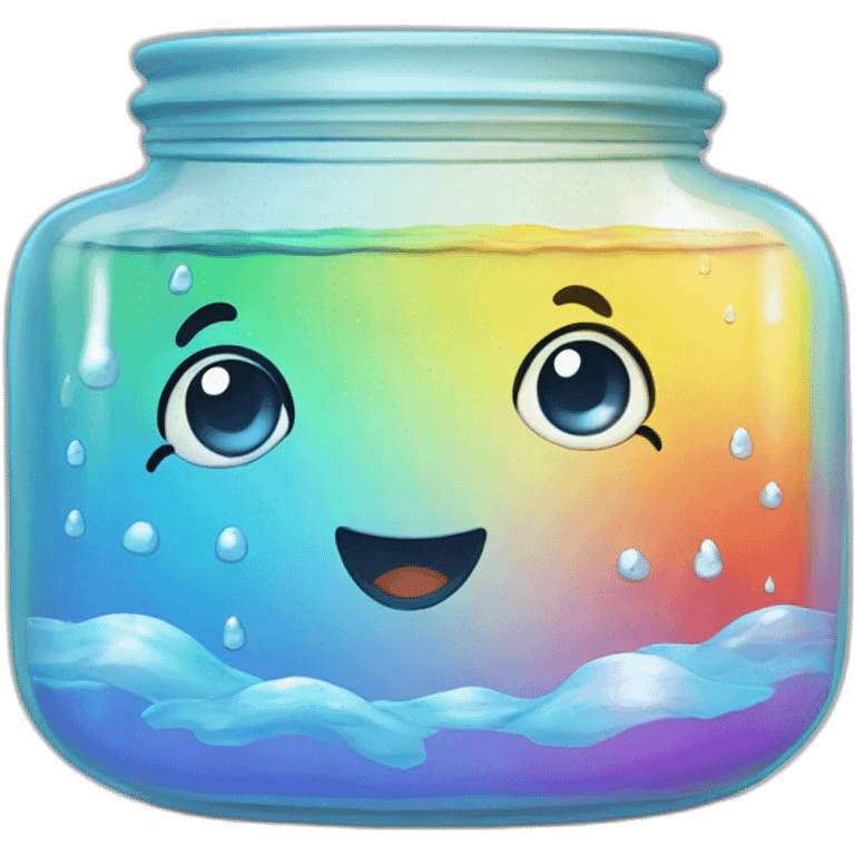 Rain bow dash in jar with with water emoji