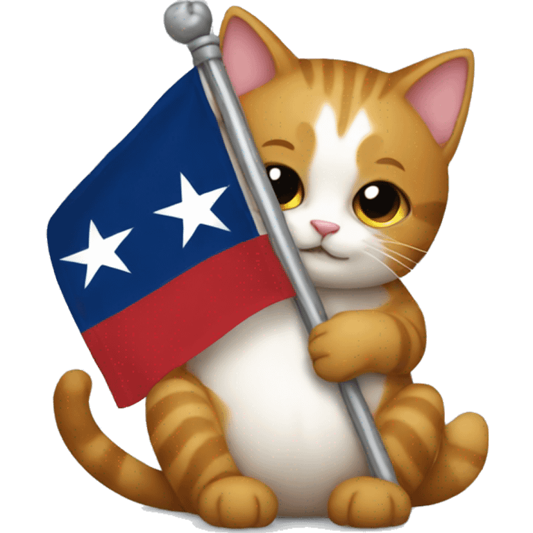 cat hugging texas flag emoji