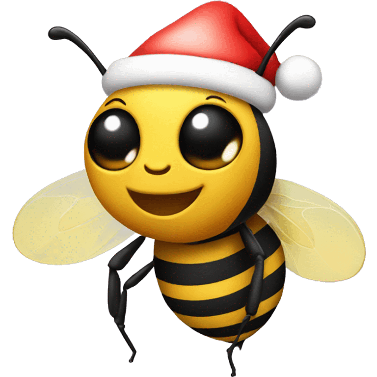 Bee with santa hat emoji