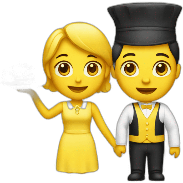 yellow lady with waiter dress emoji