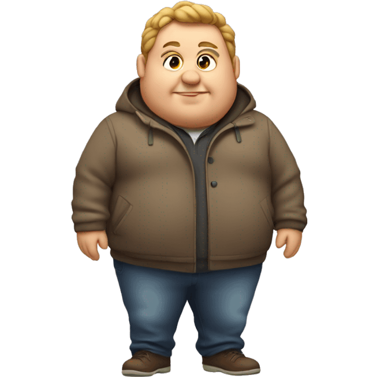 Fat guy in little coat  emoji