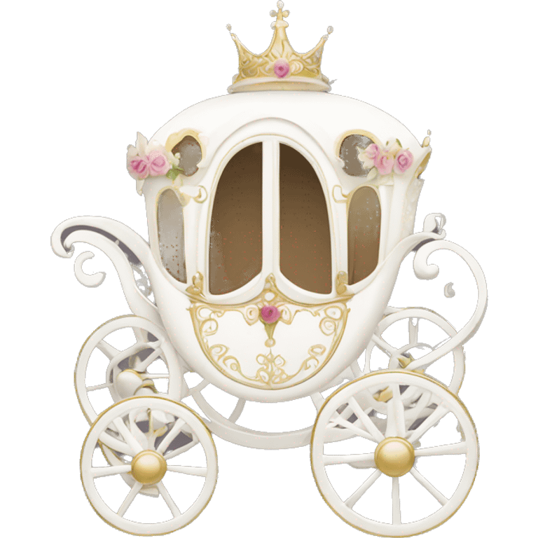 white Vintage pretty Princess carriage  emoji