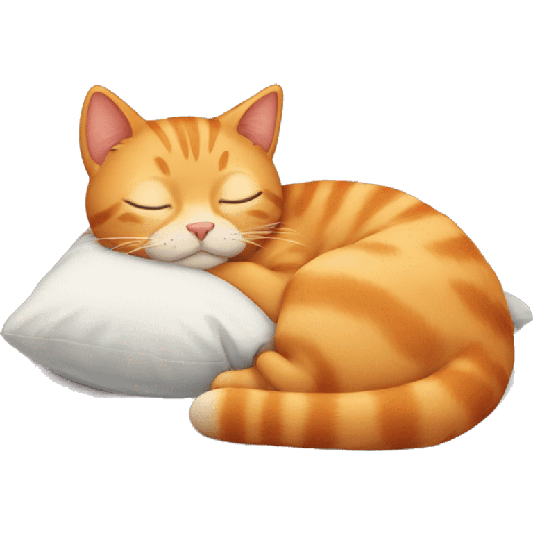 Ginger cat sleeping emoji