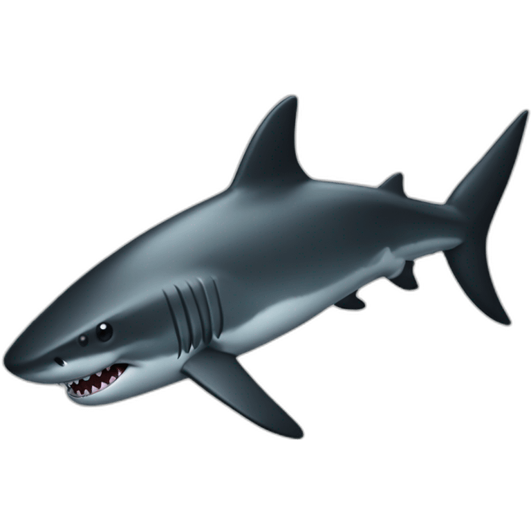 black predatory shark  emoji