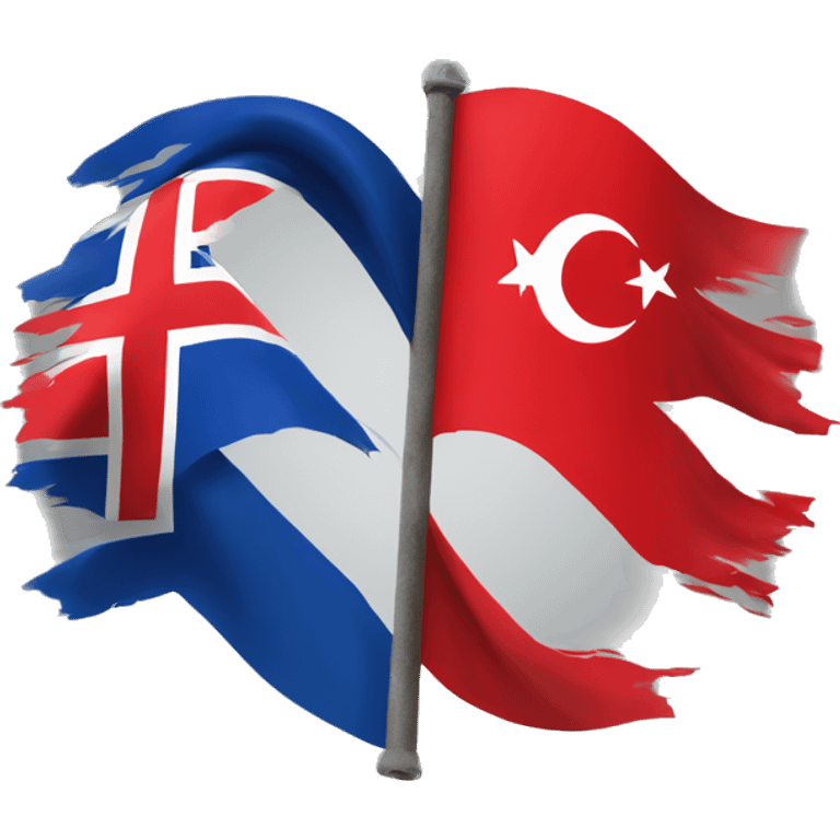 Turkish and Icelandic flag fading into each other emoji