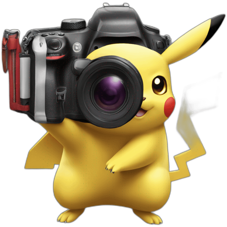 pikachu with Canonr5  camera emoji