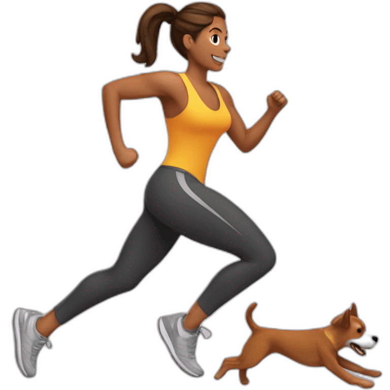 personal trainer running from a dog emoji