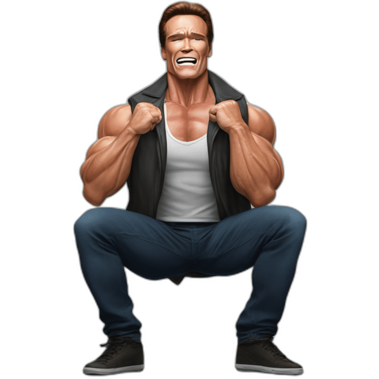 arnold schwarzenegger doing famous shia labeouf pose emoji