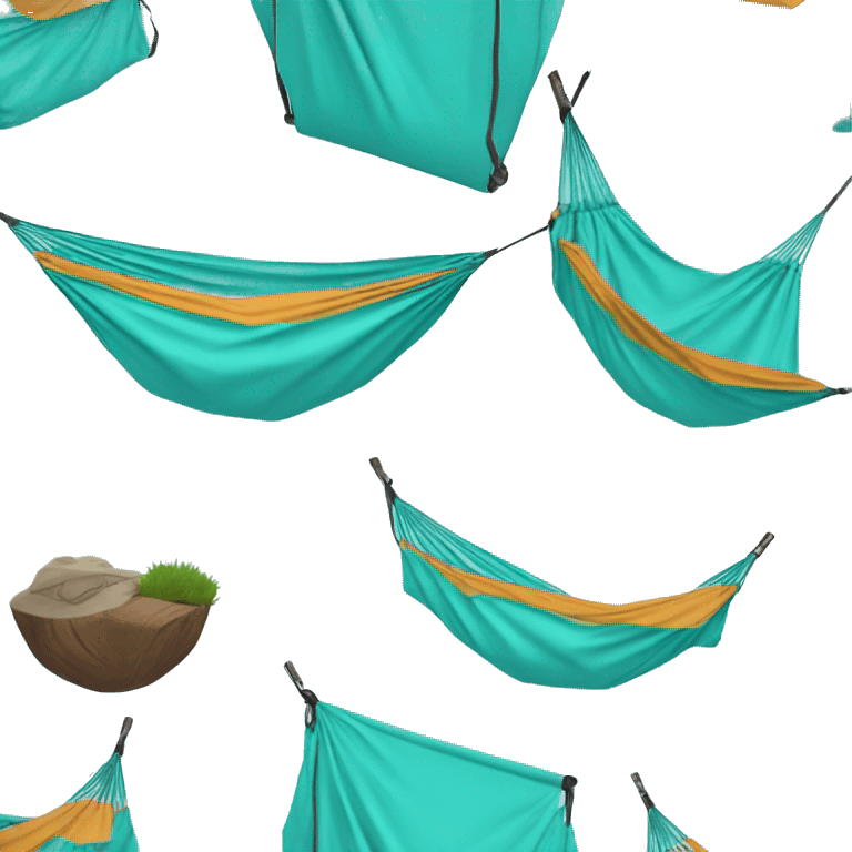 Realistic isolated tiffany blue camping hammock emoji