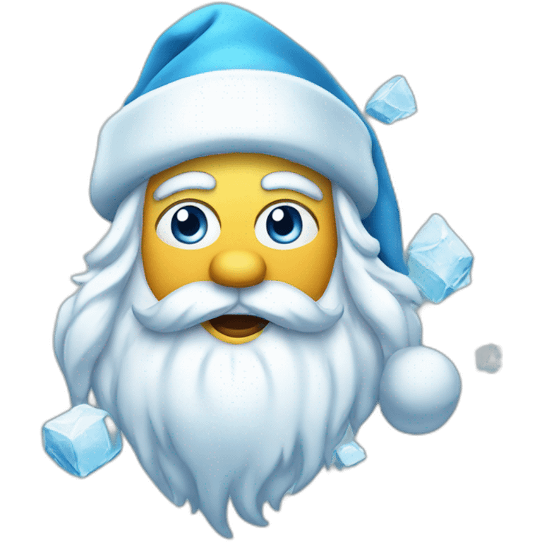 santa in ice emoji