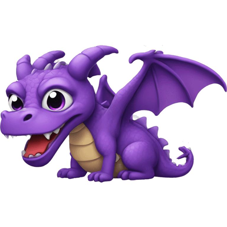 Dragon with purple beeing sad and crying emoji