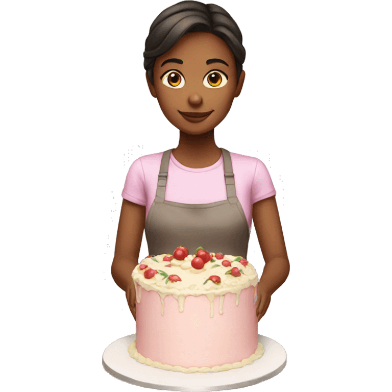 Girl making a cake emoji