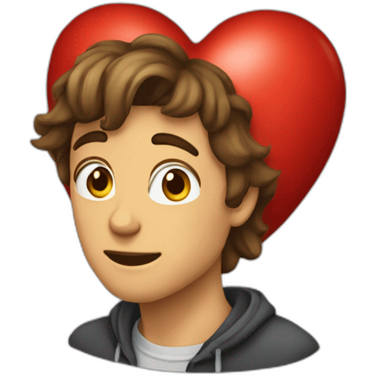 Coeur Rouge remplie de coeur emoji