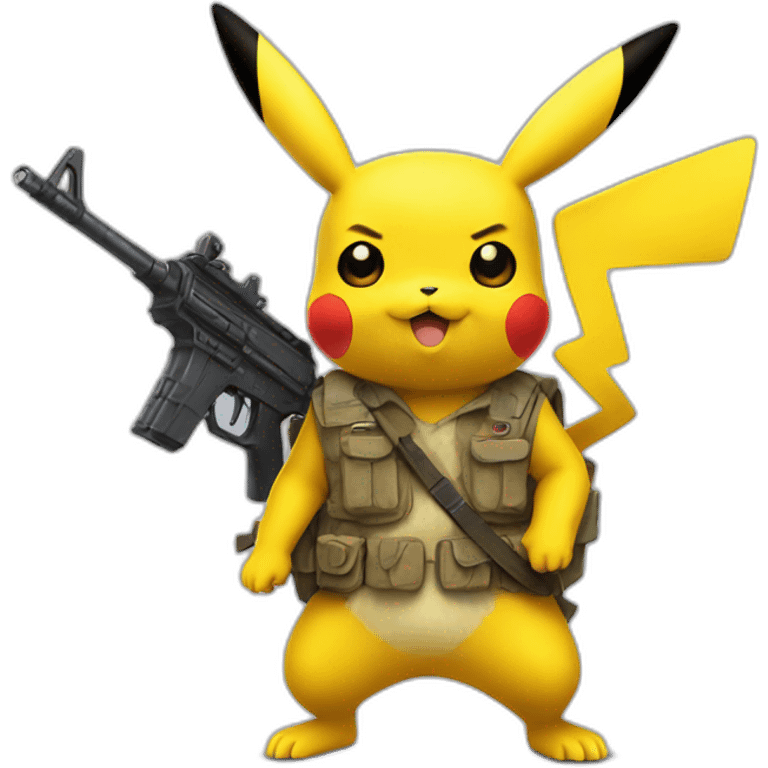 Pikachu avec des arme emoji