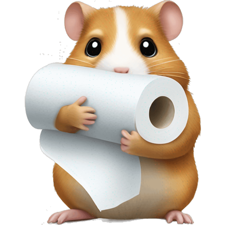 Hamster holding toilet paper emoji