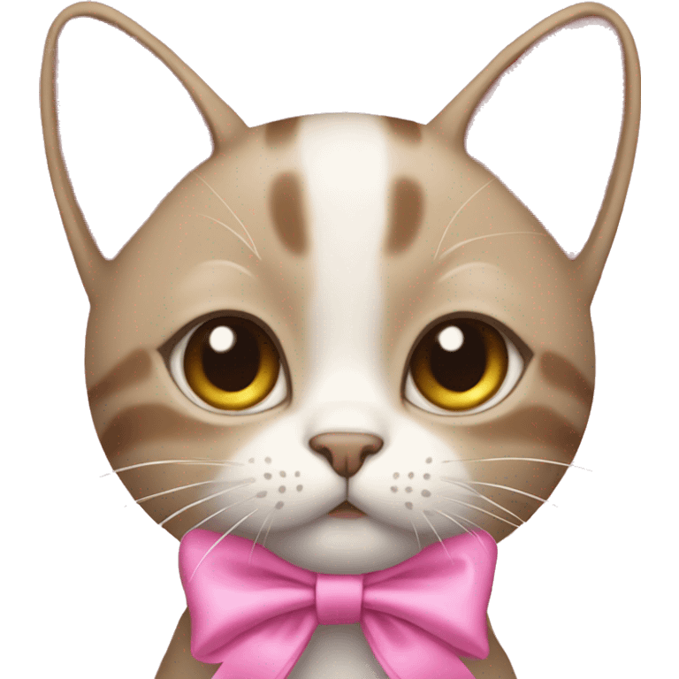 Cat wearing pink bows emoji