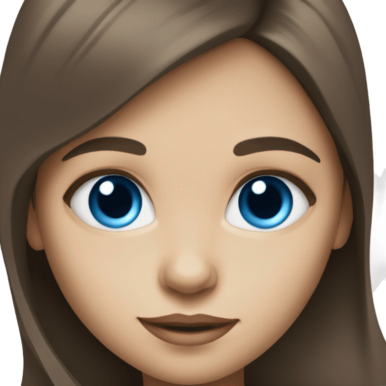 White skin brunette woman with blue eyes holding blue eyes boy toddler emoji