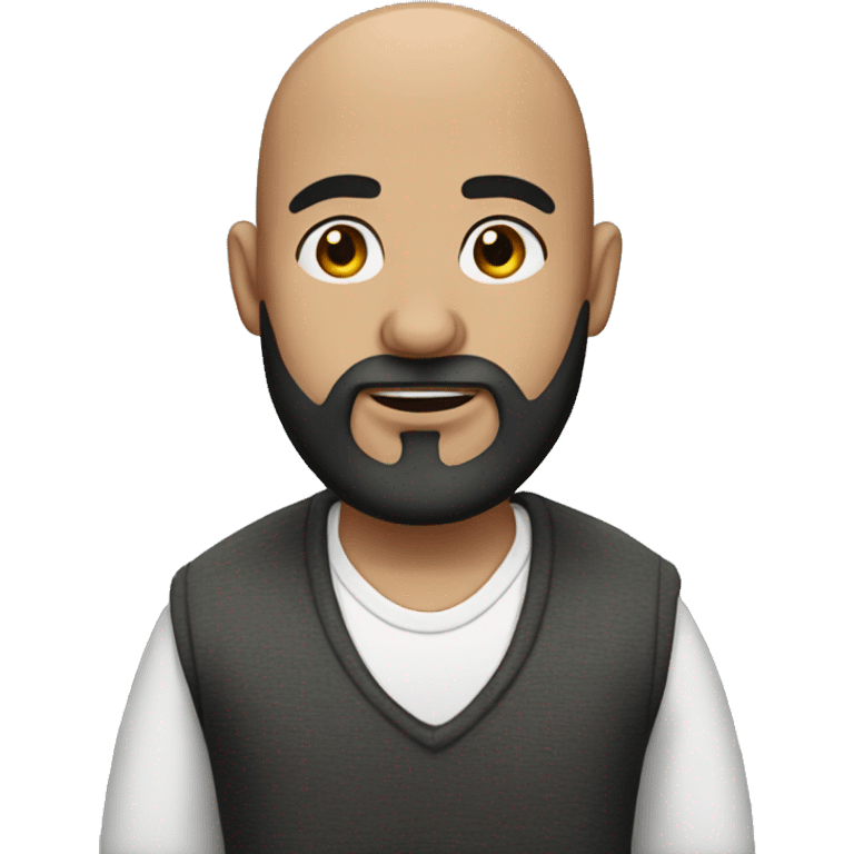 bald man with black beard long lashes  emoji