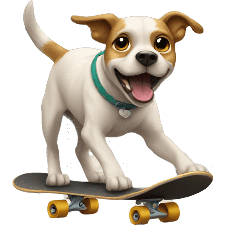 Dog riding a skate board emoji