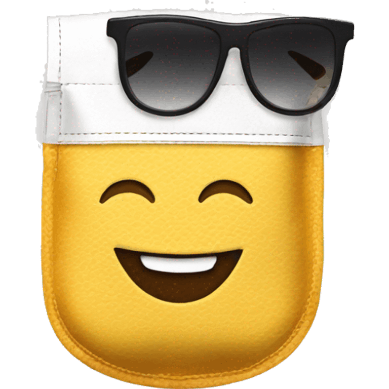 nicotine pouch with a smile and shades emoji