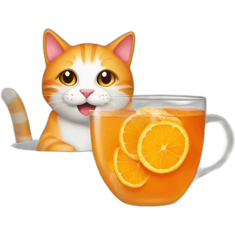 orange-cat-drink-tea emoji