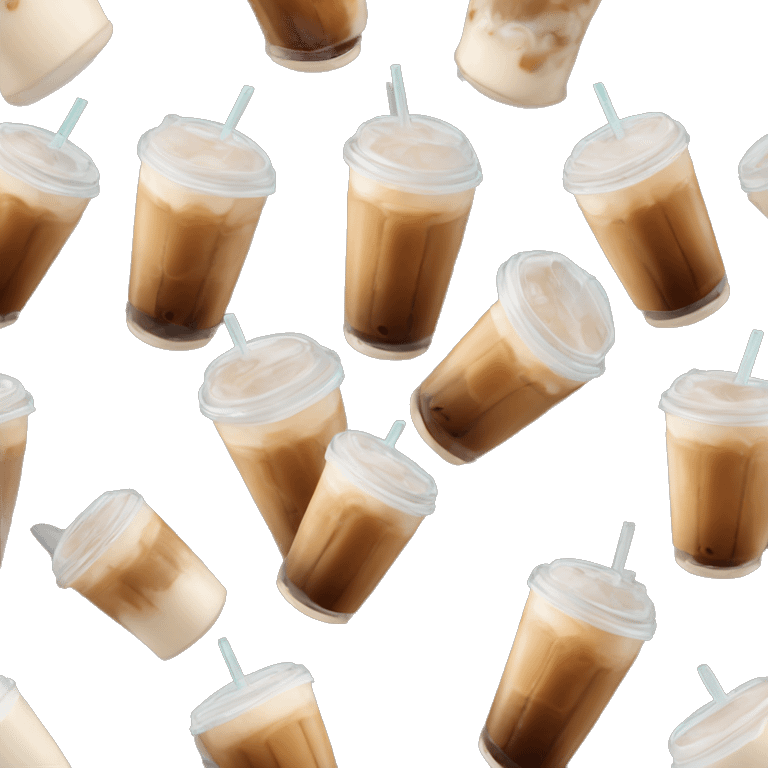 Ice coffee latte with iced cubes emoji