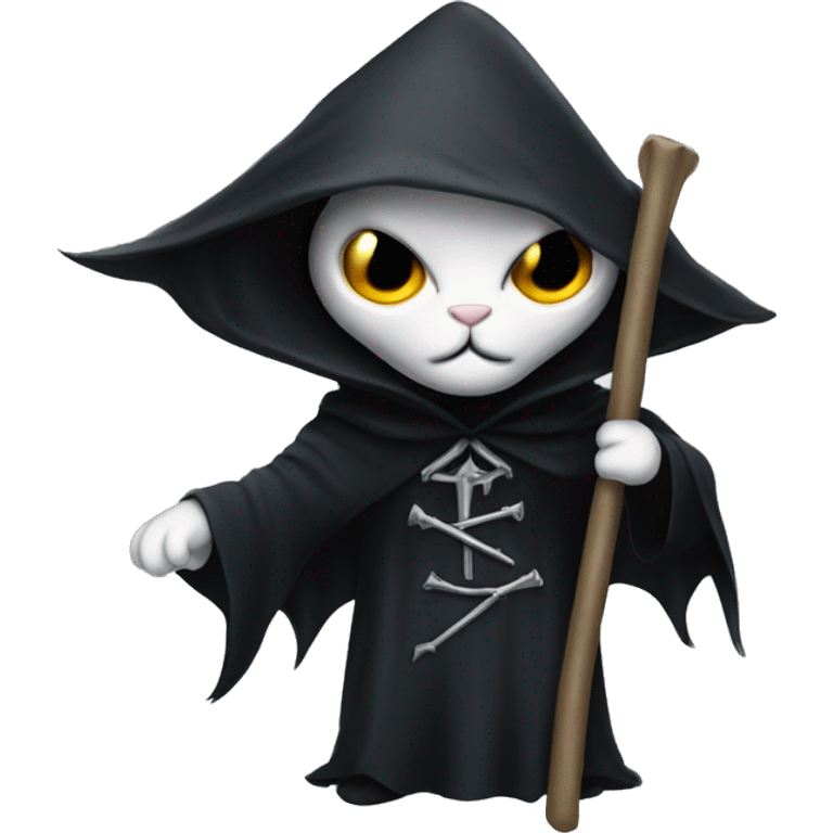 Cat dressed as the grim reaper  emoji