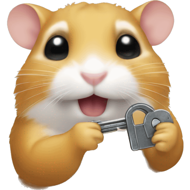 hamster holding a key in his hands emoji