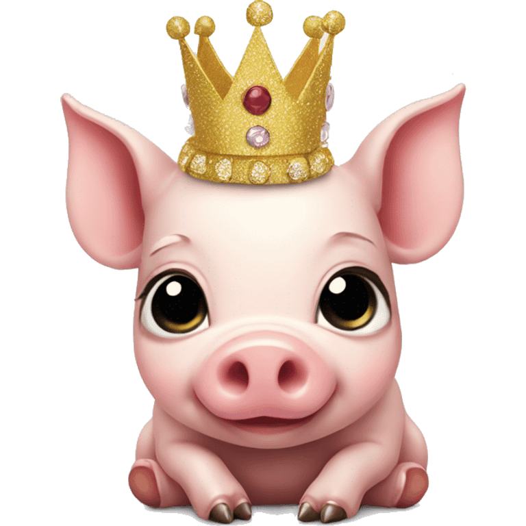 baby pig wearing a sparkly crown  emoji