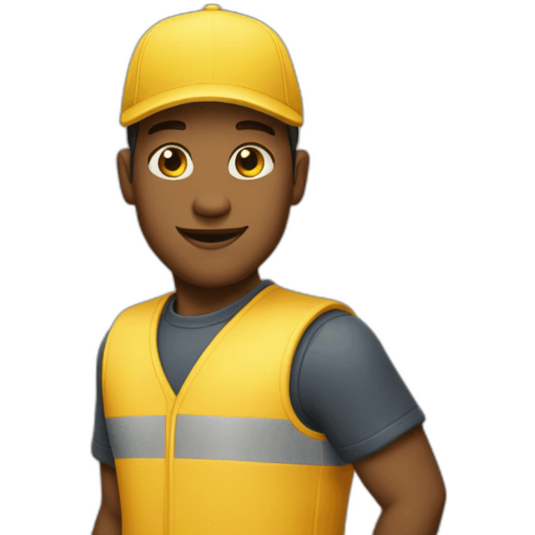 delivery boy yellow cap emoji