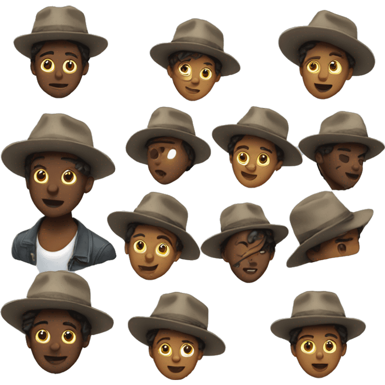 boys in hats indoors emoji