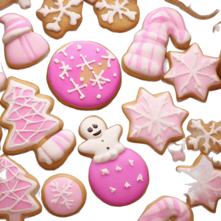 Pink Christmas cookies emoji