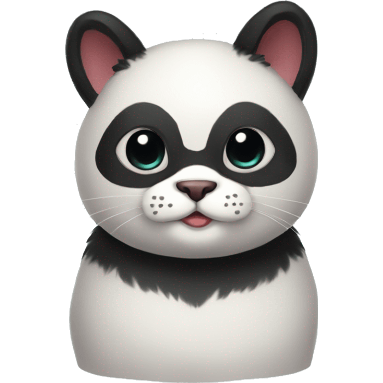 cute masked panda-cat-hybrid emoji