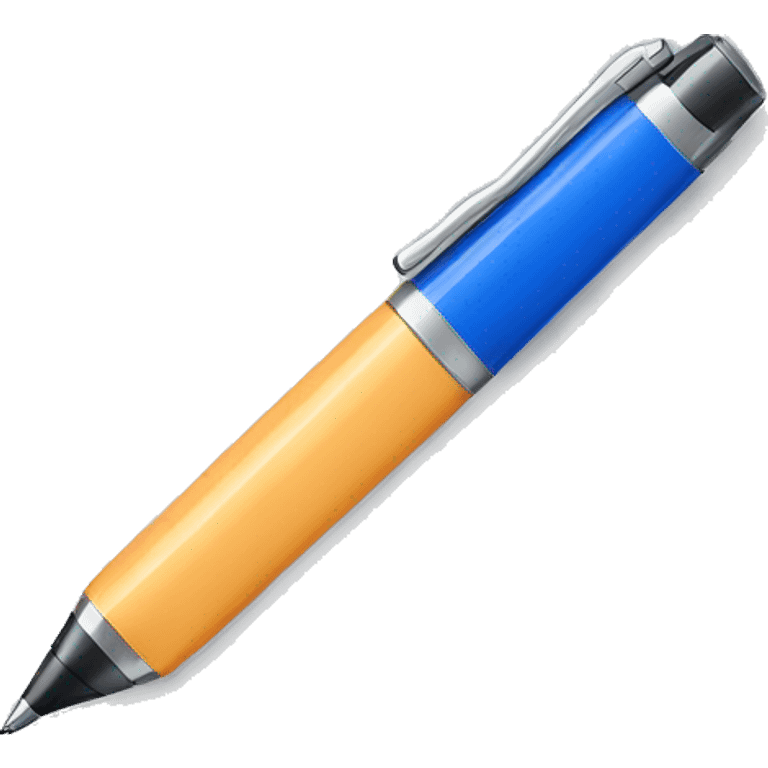 Bic blue pen cartoon style isolated emoji