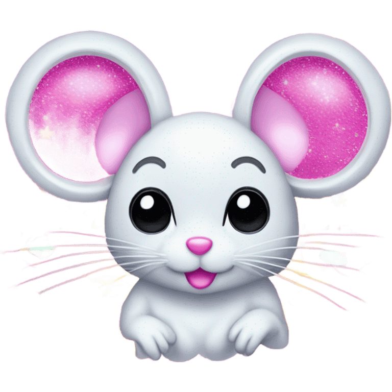 Lisa frank glitter mouse with daisy  emoji