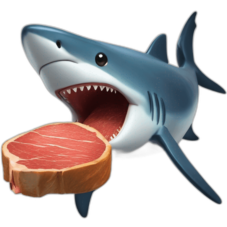 requin sur baleine mange steak emoji