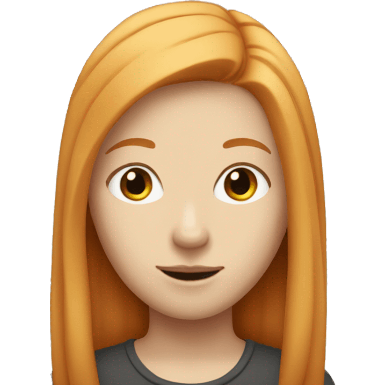 White straight haired ginger girl emoji