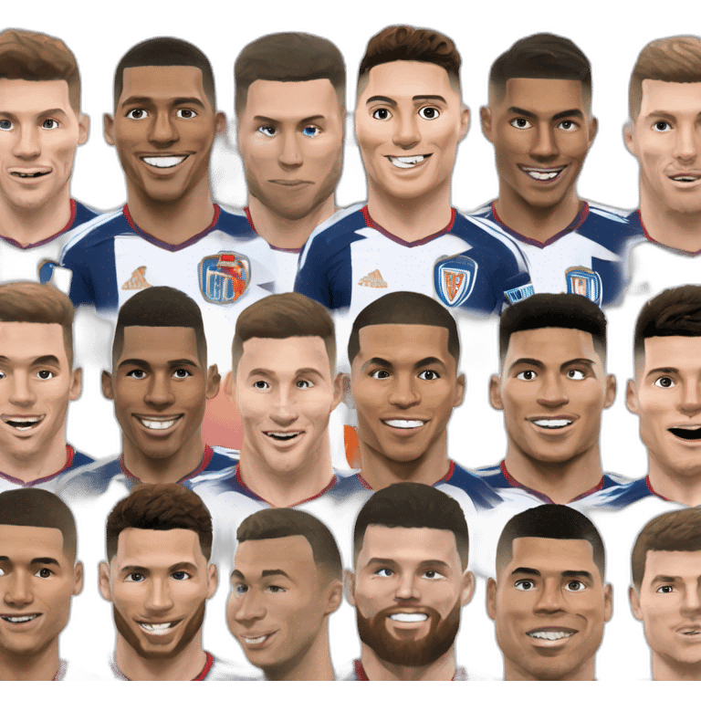 Ronaldo mbappé Messi même équipe emoji