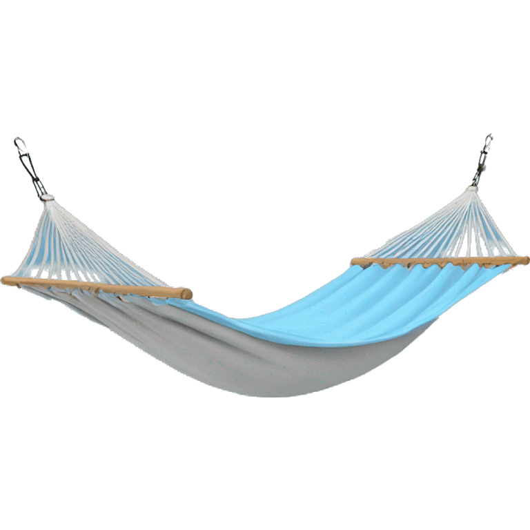 Realistic camping light blue  hammock lisolated. emoji