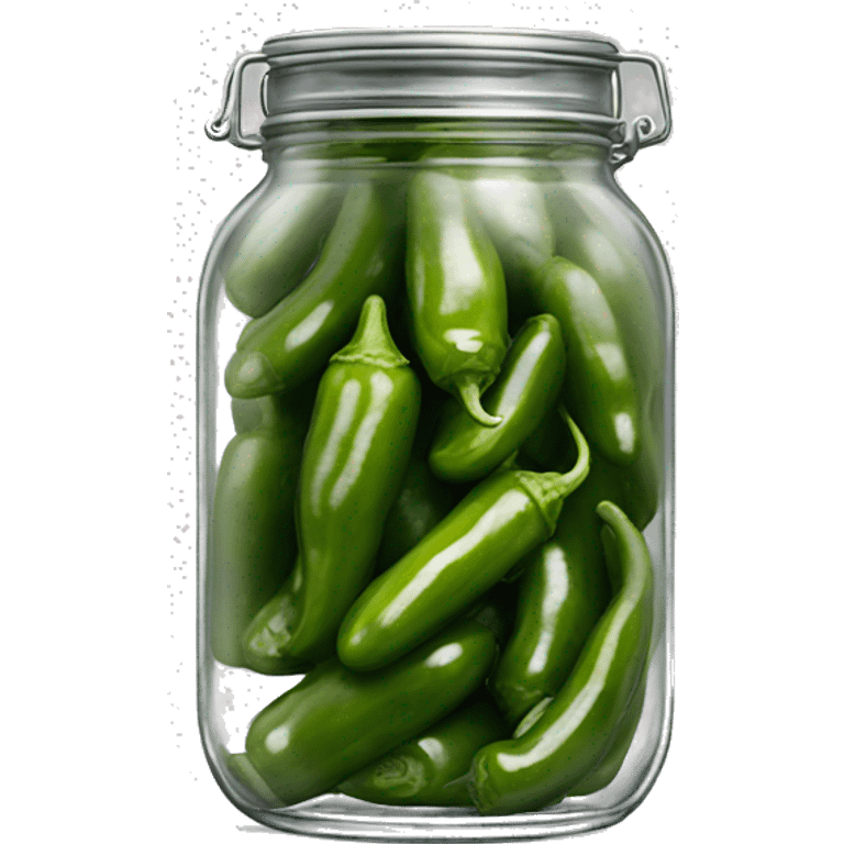 clear glass jar of pickled jalapenos emoji