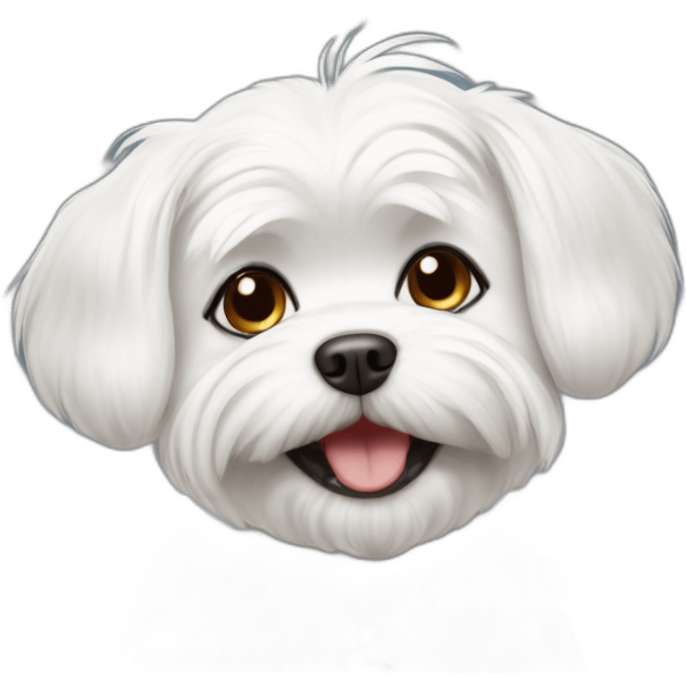 Cute maltese dog smile emoji