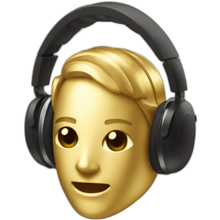 Solid gold headphones emoji